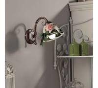 Applique Classica Napoli Metallo E Ceramica Nero Sfumato Rame 1 Luce E14