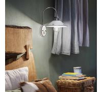 FerroLuce Applique da parete rustica struttura in metallo e paralume in ceramica
