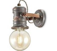 Ferroluce Applique Lampada Urban Vintage Retro Nera Ø13cm 1 X E27 Orientabile