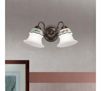 Applique Classica Ferrara Metallo E Ceramica Nero Sfumato Rame 2 Luci E14 [EEK: A++]
