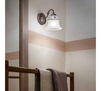 FerroLuce Applique rustica struttura in metallo e ceramica decorata a mano Ferra