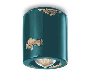 FerroLuce Faretto a soffitto cilindrico in ceramica in stile industrial Vintage [EEK: A]