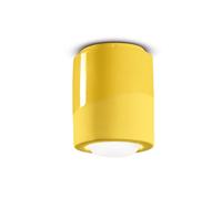 Plafoniera Piccola Vintage Decò Pi Ceramica Giallo Limone 1 Luce E27