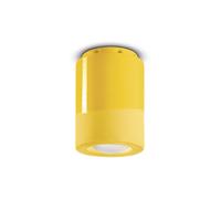 Plafoniera Vintage Decò Pi Ceramica Giallo Limone 1 Luce E14