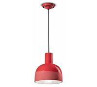 Lampadario Vintage Decò Caxixi Ceramica Rosso Corallo 1 Luce E27