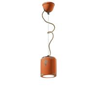 Lampadario Vintage Ceramica Arancio 1 Luce E27