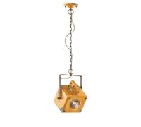 Lampadario Vintage Industrial Ferro E Ceramica Giallo 1 Luce E27