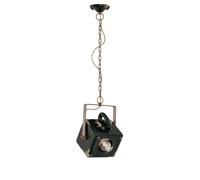 Lampadario Vintage Industrial Ferro E Ceramica Nero 1 Luce E27