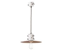 Lampadario Vintage Urban Ferro E Ceramica Bianco 1 Luce E27 40Cm