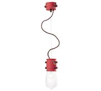 Lampadario Vintage Urban Ferro E Ceramica Rosso 1 Luce E27 12Cm