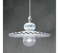 Ferroluce Lampadario Roma C397 – Ceramica decorata, Ottone satinato, 1 luce E27