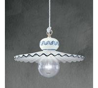Lampadario Classico Roma Ceramica E Ottone Satinato Decorato 1 Luce E27