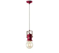 Lampadario Industrial Minimal Urban Ferro Ceramica Vintage Bordeaux 1 Luce E27