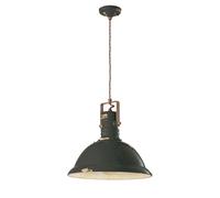 Lampadario Industrial Ferro E Ceramica Vintage Nero 1 Luce E27 40Cm
