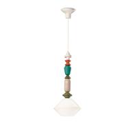 FerroLuce Lampada a sospensione media con diffusore in ceramica dalle linee mode