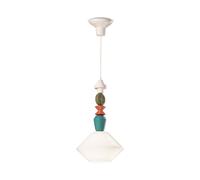 FerroLuce Lampada a sospensione piccola con diffusore in ceramica dalle linee mo