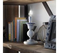 Lumetto Classico Sanremo Metallo E Ceramica Bianco Sfumato Argento 1 Luce E14