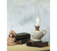 FerroLuce Lampada da comodino rustica con struttura in ceramica decorata a mano [EEK: A]