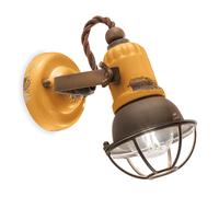 FerroLuce Lampada da parete dal design industrial con diffusore a griglia in cer