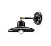 FerroLuce Lampada da parete dal design industrial con diffusore in ceramica B&W [EEK: A]