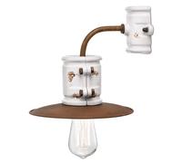 Applique Vintage Urban Ferro E Ceramica Bianco 1 Luce E27 25Cm