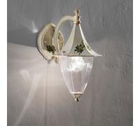 Ferroluce Applique esterno classica Arezzo A600 – Ferro e ceramica, 1 luce E27, bianco sfumato oro