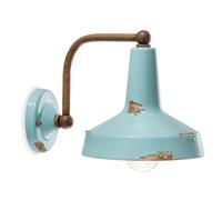 Applique Vintage Ceramica Azzurra Curva 1 Luce E27