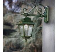 Applique Classica Esterno Gorizia Metallo Ceramica Verde Sfumato Oro 1 Luce E27