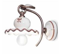 Applique Classica Roma Metallo E Ceramica Nero Sfumato Rame 1 Luce E14