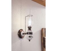 Ferroluce Applique da parete Pompei C560 – Ottone e ceramica nero sfumato rame, 1 luce E14