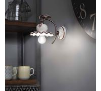 Applique Classica Roma Metallo E Ceramica Nero Sfumato Rame 1 Luce E14