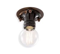 Ferroluce Lampada Da Soffitto Applique Pipes Nera Ø14,5cm 1 X E27 Fatto A Mano