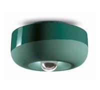 Plafoniera Vintage Decò Bellota Ceramica Verde Bottiglia 1 Luce E27