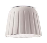 Plafoniera Piccola Vintage Decò Madame Gres Ceramica Bianco Naturale 1 Luce E27