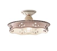 Plafoniera Classica Alessandria Ceramica Bianco Sfumato Oro 1 Luce E27