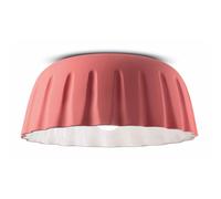 Plafoniera Grande Vintage Decò Madame Gres Ceramica Rosa Corallo 1 Luce E27