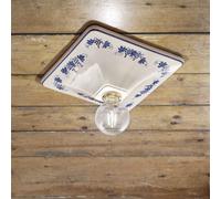 Plafoniera da Soffitto a una Luce in materiale Ceramica decoro artigianale TRIESTE CLASSIC Dimensioni 15x15x h 9 cm peso 1,1 kg - Attacco Lampada E27 multicolor