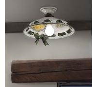 Plafoniera Classica Napoli Metallo E Ceramica Nero Sfumato Rame 1 Luce E27