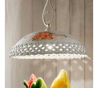 Ferroluce Lampada sospensione country Cesta 1 luce, bianco Ferroluce