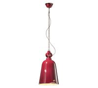 Lampadario Industrial Ferro E Ceramica Vintage Bordeaux 1 Luce E27