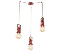 FerroLuce Lampadario industrial con 3 diffusori pendenti in ceramica Urban 53W