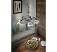 Lampadario Classico Napoli Metallo E Ceramica Nero Sfumato Rame 5 Luci E14