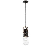 Lampadario Industrial Urban Ferro E Ceramica Vintage Nero 1 Luce E27 37Cm