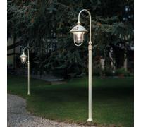 Palo Esterno Classico Bari Metallo Ceramica Bianco Sfumato Oro 1 Luce E27