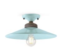Plafoniera Vintage Colors Ferro E Ceramica Azzurro 1 Luce E27