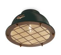 Plafoniera Industrial Ferro E Ceramica Vintage Nero 1 Luce E27