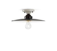Plafoniera Vintage B&W Metallo Smaltato Nero E Bianco 1 Luce E27 30Cm