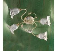FerroLuce Plafoniera da soffitto rustica con quattro diffusori in ceramica decor [EEK: A]