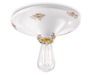 FerroLuce Plafoniera grande rotonda dal design industrial con diffusore in ceram