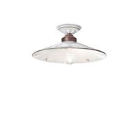 FerroLuce Plafoniera media stile rustico con struttura in metallo e diffusore in